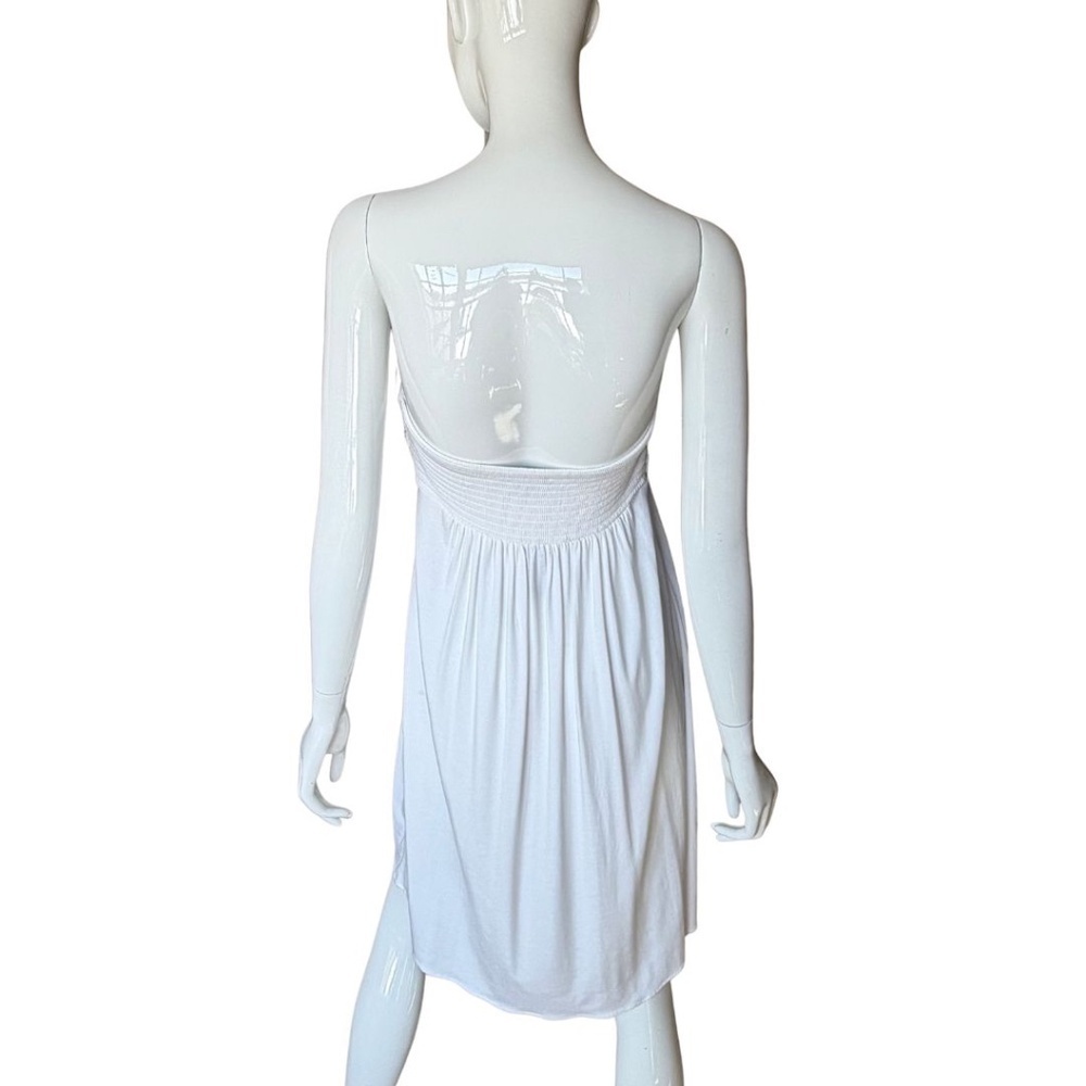 Express White Braided Bandeau Top Knee Length Dress Smocked Back Size Medium NWT - Picture 3 of 6